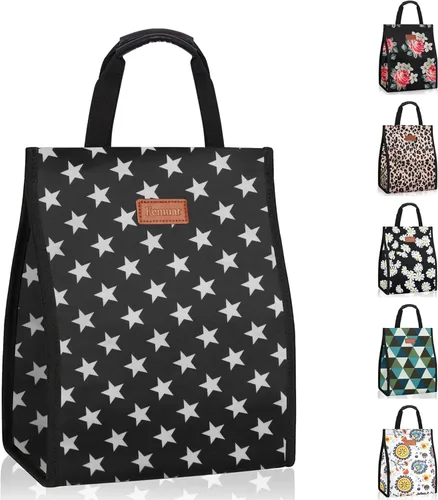 Vista 21 de Bolsas de almuerzo para mujer, aisladas, reutilizables, con bolsillo interno, bolsa de almuerzo para adultos para el trabajo