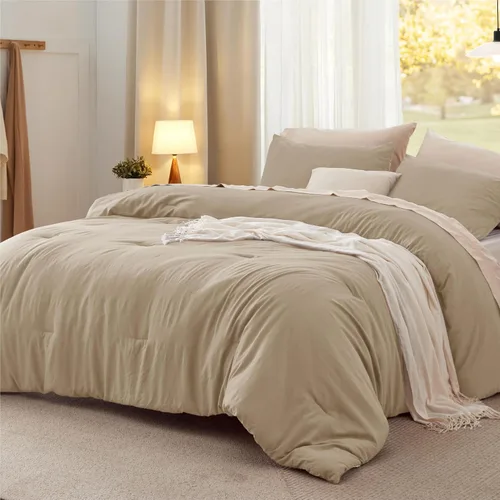 Vista 44 de Bedsure Juego edredón suave prelavado individual/individual XL, 365 días, cálido relleno alternativo GentleSoft™, 1 edredón ligero:68x88 pulgadas