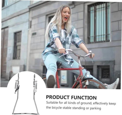 Vista 3 de Kisangel Soporte ajustable para bicicleta de hierro, 20 pulgadas, plateado