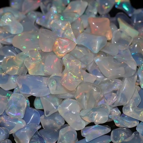 Vista 5 de GEMHUB Ópalo suelto natural, ópalo etíope de fuego áspero alambre que envuelve piedras preciosas sueltas