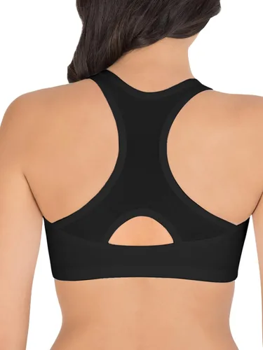 Vista 3 de Fruit of the Loom Women's Cotton Front Close Racerback Sports Bra 2 Pack