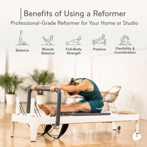 Vista 2 de Balanced Body Allegro 2 Pilates Reformer, equipo de ejercicio de pilates, equipo de entrenamiento para el hogar o estudio Allegro 2 Pilates