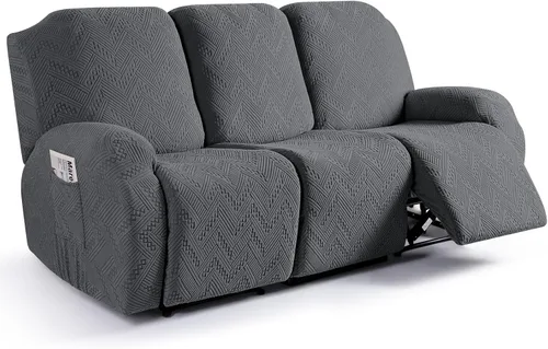 Vista 16 de Ruaozz - Fundas para sillas reclinables, funda elástica suave, color verde Funda reclinable de 1 plaza, fundas lavables para sillas de 3 piezas