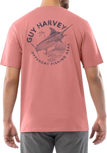 Vista 46 de Guy Harvey Camiseta de manga corta con bolsillo gráfico de algodón OG para hombre Leche de Almendra/Rig Masters