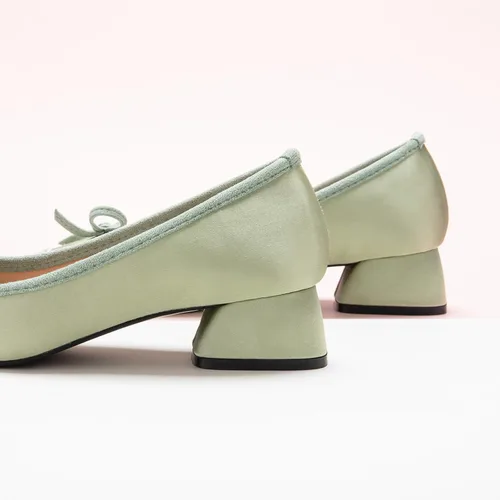 Vista 3 de C.Paravano Zapatos de tacón bajo con punta cuadrada para mujer Tacones gruesos con punta cerrada Zapatos de tacón bajo de cuero Zapatos de vestir