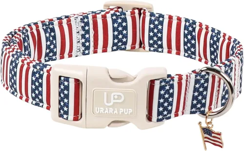 Vista 51 de Collar de perro floral azul, collar floral de algodón ajustable para primavera y verano con colgante de margarita, hebilla de liberación rápida