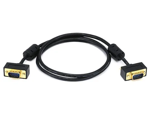 Vista 8 de Monoprice Cable de monitor ultra delgado SVGA 30/32AWG M/M de 1.5 pies con ferritas (conector chapado en oro)