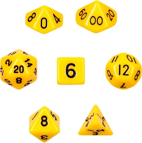 Vista 4 de Wiz Dice Serie I Juego de 7 dados poliédricos opacos en bolsa de terciopelo Negro
