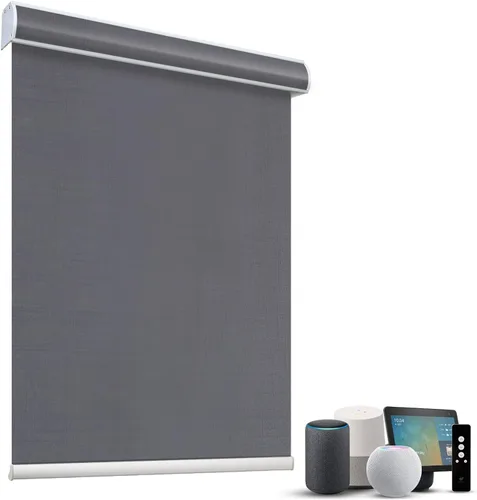 Vista 72 de SmartWings Persianas Motorizadas con Sombras para Ventana Control Remoto Funciona con Thread Apple Homekit Z-Wave Alexa 100% Blackout de Doble Cara