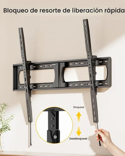 Vista 8 de monTEK Soporte de pared de TV inclinable resistente para televisores de 37