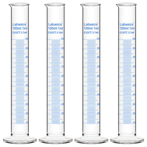 Vista 11 de Labasics Cilindro graduado de pared pesada de vidrio borosilicato, 4 unidades, 0.3 fl oz