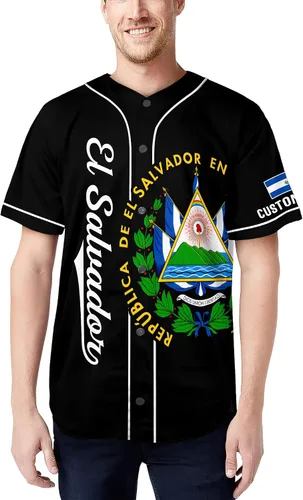Vista 2 de CHIARA CONTI11 El Salvador Jersey Béisbol, Camiseta de fútbol de El Salvador, Camiseta de béisbol personalizada de El Salvador Hombres