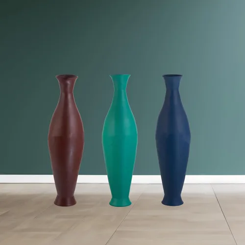 Vista 7 de Jarrón moderno de bambú para piso, jarrón decorativo de 43 pulgadas para sala de estar, comedor o entrada, relleno de ramas o flores secas, jarrón