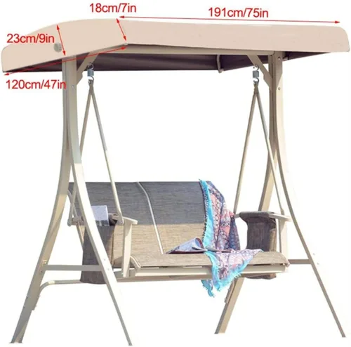 Vista 6 de Cubierta superior de repuesto para toldo de patio al aire libre, cubierta de toldo de repuesto impermeable, protector antipolvo, bloqueo UV, sombra