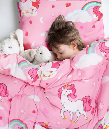 Vista 8 de Utopia Bedding - Juego de edredón de unicornio para todas las estaciones con 2 fundas de almohada, juego de cama de 3 piezas de microfibra cepillada