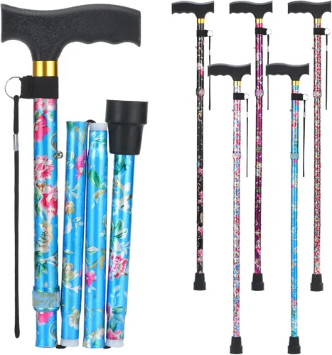 Vista 9 de PARLORA Bastón de caminar para mujeres y hombres, plegable, ligero, elegante, bastón plegable Bastones de caminar para personas mayores y adultos
