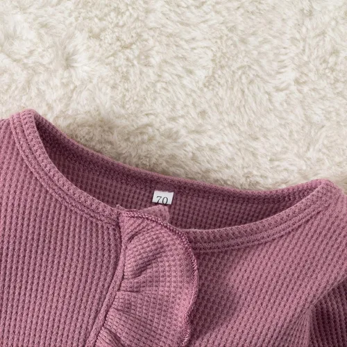 Vista 6 de Ropa para bebé recién nacida, con volantes, con cremallera, para llegar a casa, ropa de otoñoinvierno de 0 a 12 meses