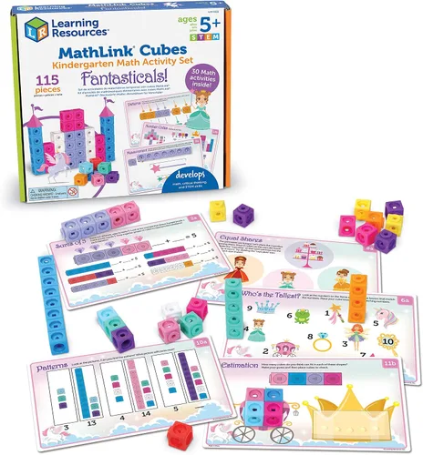 Vista 10 de Learning Resources MathLink Cubes Conjunto de Actividades de Matemáticas Tempranas - 115 Piezas, Edades 4+, Imprescindibles para el Aula