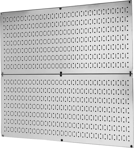 Vista 16 de Tablero horizontal para herramientas de garaje para pared, dos tablas de 32 pulgadas de ancho x 16 pulgadas de alto, fáciles de instalar Blanco