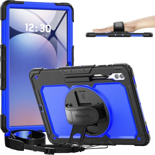 Vista 24 de Timecity - Funda protectora resistente para Samsung Galaxy Tab S10 Lite, S10 FE, S9 FE 5G, S9, 10.9 y 11 pulgadas, con protector de pantalla, Negro
