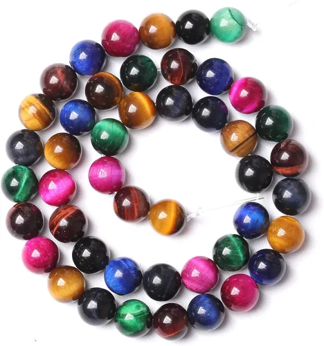 Vista 64 de 4mm 90 piezas Cuentas de piedra natural de turquesa africana para hacer joyería Cuentas sueltas de gemas redondas para pulseras, collares, aretes