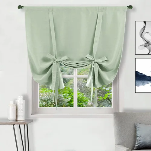 Vista 65 de DWCN Cortinas Opacas - Persiana Enrollable con Lazos para Ventana, Aislamiento Térmico, Oscurecimiento de Habitación, Cortinas con Bolsillo