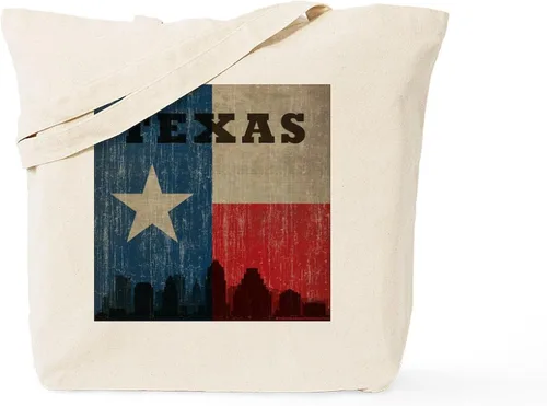 Vista 31 de CafePress Bolsa de mano de la bandera de Texas, bolsa de lona natural, bolsa de compras reutilizable