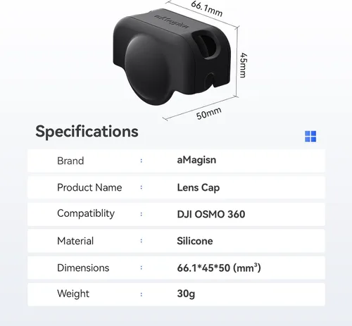 Vista 7 de aMagisn - Funda protectora de silicona para DJI OSMO 360 a prueba de golpes y caídas, accesorios para cámara de acción