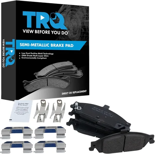 Vista 15 de TRQ Pastillas de freno delanteras semi metálicas compatibles con Ford Expedition 2018-2021 F-150 2018-2020 Lincoln Navigator 2018-2022