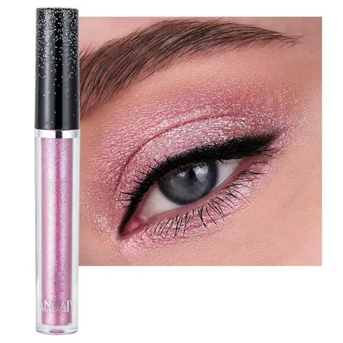 Vista 15 de Sombras de ojos con purpurina, sombras de ojos líquidas, metales de larga duración, plata brillante, dorado, sombras de ojos coloridas con purpurina