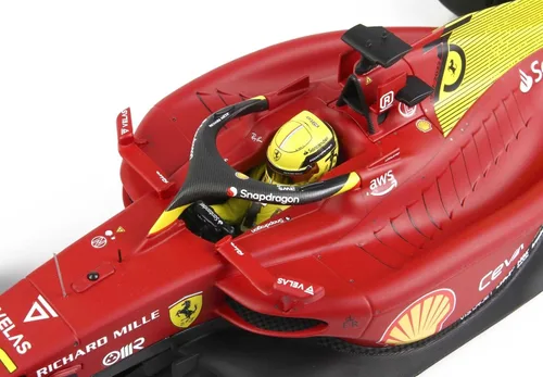 Vista 4 de BBURAGO - Hierro F1-75 - Italia Monza GP 2022-1/18, Rojo/Amarillo