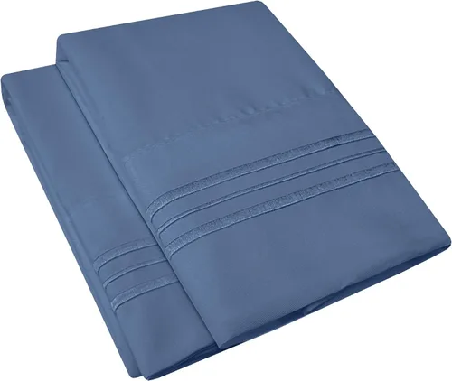 Vista 9 de 1500 Supreme Collection - Juego de 4 fundas de almohada para cama, bordadas de lujo, suaves y resistentes a las arrugas, transpirables, fundas