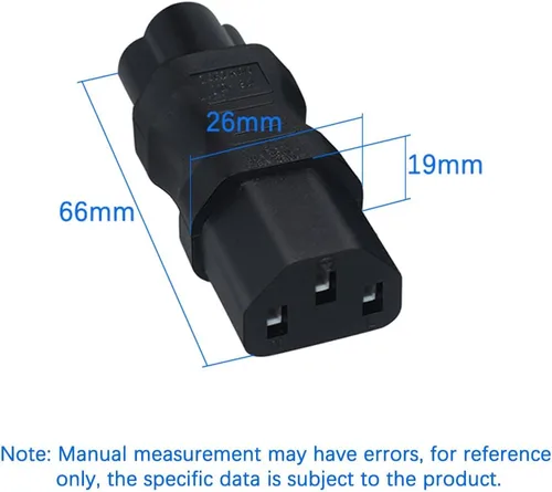 Vista 5 de Adaptador de corriente de CA IEC320 C6 a C13, convertidor de conversión de enchufe C6 de 3 pines a C13 de 3 agujeros, convertidor de corriente de CA