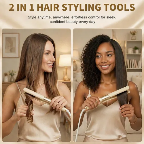 Vista 9 de Plancha de pelo para mujer, 20s calentamiento, 4 ajustes de temperatura