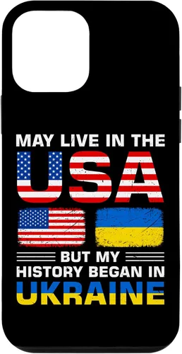 Vista 16 de Ukraine Flag America Flag Ukrainian Roots Case for iPhone 17