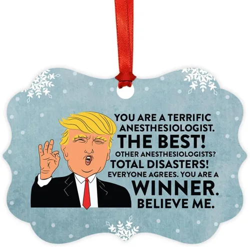 Vista 50 de Andaz Press Presidente Donald Trump Fancy Frame Recuerdo Adorno de Navidad Regalo de broma Ejecutivo de Cuenta, 1 paquete, Divertidas Ideas