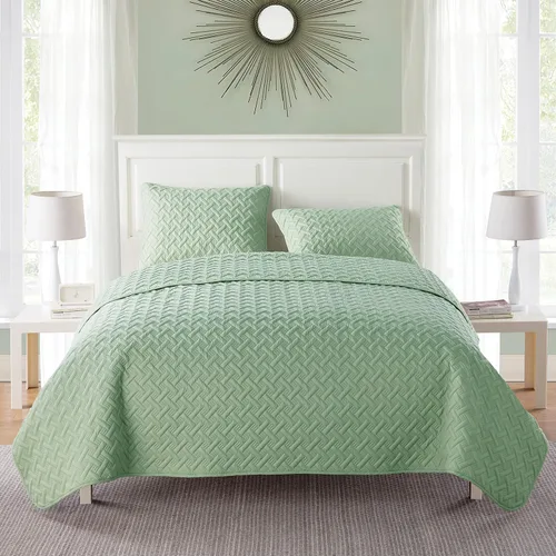 Vista 5 de VCNY Home - Juego de edredón para cama individual de 2 piezas, alternativa a edredón tamaño individual, colcha de tejido de cesta con funda