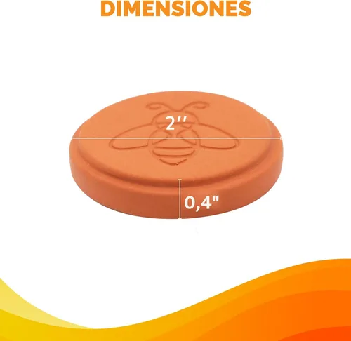 Vista 6 de ENOLVO Disco protector de azúcar moreno de terracota, disco para mantener la humedad de los alimentos en el recipiente de almacenamiento