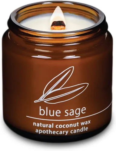Vista 21 de Vela de mecha de madera agrietada Hemlock Park hecha a mano con cera de coco natural (grande de 16 oz, ámbar) Coconut Apricot Wax Crackling Wood