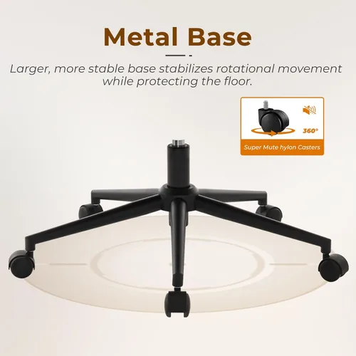 Vista 7 de Furnimart Silla de escritorio giratoria de 360° con tiras cruzadas, cojín extra grueso, silla de felpilla de alta calidad con patas cruzadas