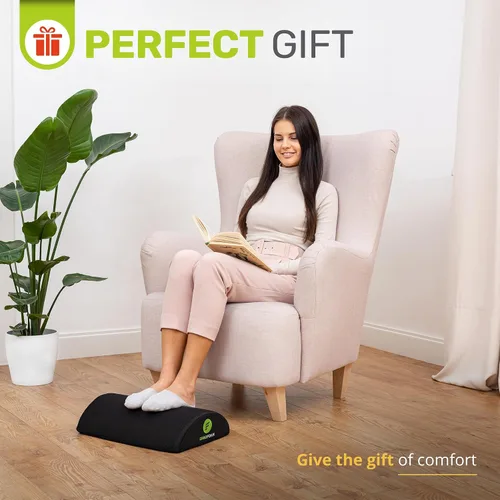 Vista 9 de ErgoFoam Reposapiés para debajo del escritorio en el trabajo - Reposapiés premium debajo del escritorio - Reposapiés de escritorio para dolor