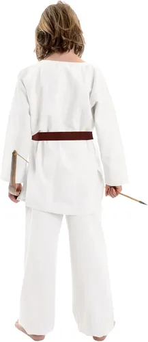 Vista 3 de Batermoon Disfraces medievales de 2 piezas para niños, Halloween, renacentista, caballero vikingo, túnica y pantalones de 5 a 14 años