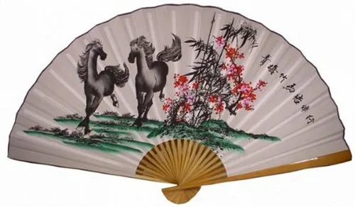Vista 4 de Ventilador de pared clásico de Feng Shui oriental de 35 pulgadas, dragón negro