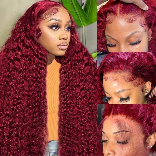 Vista 23 de Pelucas de cabello humano ondulado profundo con encaje frontal transparente HD de 13 x 6 pulgadas, pelucas de cabello humano de densidad 200