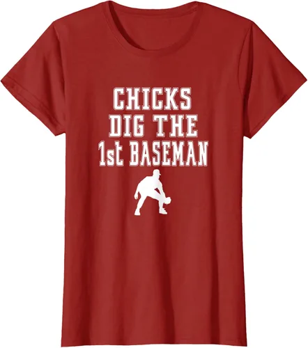 Vista 21 de Chicks Dig First Baseman - Camiseta de primera base Beisbol Player, Negro