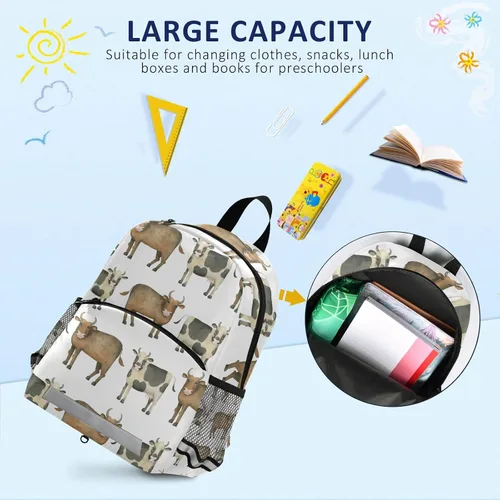Vista 5 de Mochila escolar para niños pequeños, mochila de rana para niños y niñas, bolsa de jardín de infantes, bolsa de viaje para guardería preescolar