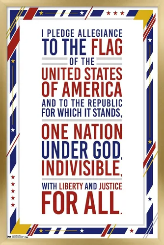 Vista 9 de Trends International The United States Of America - Pledge Of Allegiance Wall Poster, 14.725" x 22.375", Barnwood Framed Version