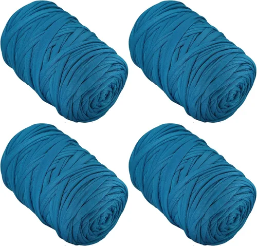 Vista 27 de 400g de hilo de tela elástica para tejer con ganchillo para DIY, 119 metros de hilo de espagueti grueso para tejer para proyectos de bolso, cesta