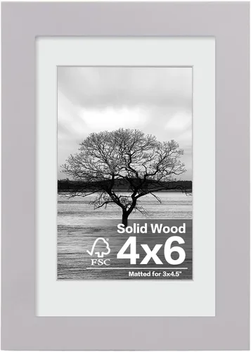 Vista 33 de Egofine - Portarretratos de 4 x 6 pulgadas, de madera maciza con plexiglás, para fotos de 3.5 x 5 con paspartú o de 4 x 6 sin paspartú, para colocar