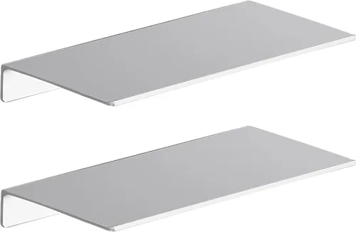Vista 14 de Danpoo Pequeño estante flotante para almacenamiento en la pared, mini estante de exhibición para coleccionables, estante de pared de metal para Negro